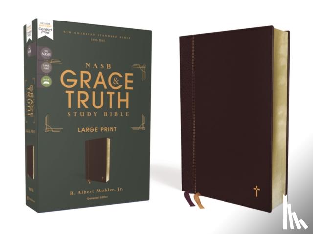 Mohler Jr, R. Albert - NASB, The Grace and Truth Study Bible (Trustworthy and Practical Insights), Large Print, Leathersoft, Maroon, Red Letter, 1995 Text, Comfort Print