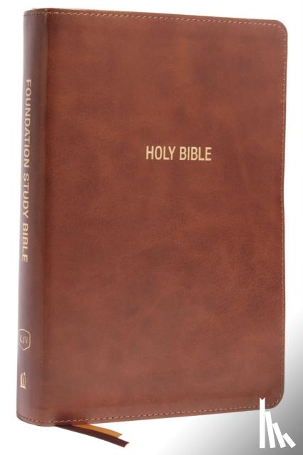 Nelson, Thomas - KJV, Foundation Study Bible, Large Print, Leathersoft, Brown, Red Letter, Thumb Indexed, Comfort Print