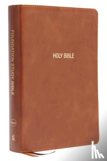 Nelson, Thomas - NKJV, Foundation Study Bible, Large Print, Leathersoft, Brown, Red Letter, Thumb Indexed, Comfort Print