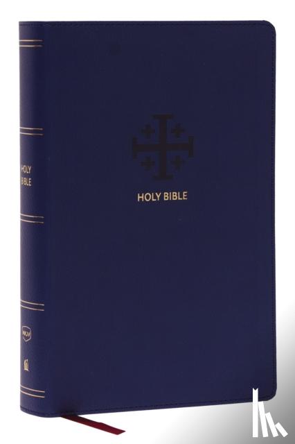 Thomas Nelson - NKJV, End-of-Verse Reference Bible, Personal Size Large Print, Leathersoft, Blue, Red Letter, Thumb Indexed, Comfort Print
