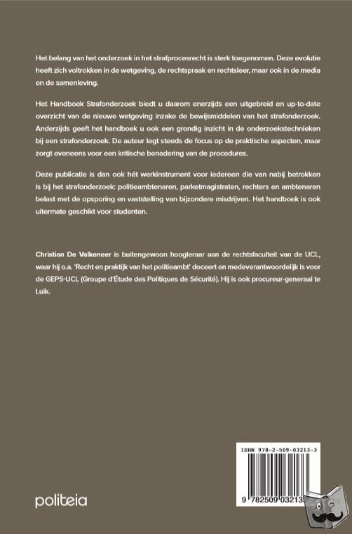 Valkeneer, Christian de - Handboek Strafonderzoek