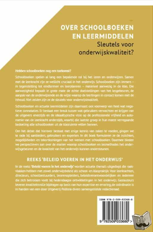 Man, Luc De, Brande, Marc Van Den, Catteuw, Karl, Ruysscher, Kris De - Over schoolboeken en leermiddelen