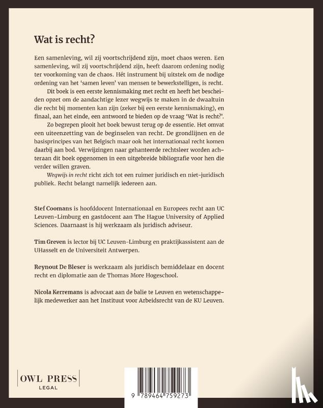 Coomans, Stef, Greven, Tim, Bleser, Reynout De, Kerremans, Nicola - Wegwijs in recht
