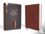 Zondervan - NASB, Super Giant Print Reference Bible, Leathersoft, Brown, Red Letter, 1995 Text, Comfort Print