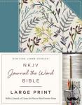 Thomas Nelson - NKJV, Journal the Word Bible, Large Print, Cloth over Board, Blue Floral, Red Letter