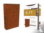 Thomas Nelson - KJV, Thinline Bible, Leathersoft, Brown, Red Letter, Comfort Print