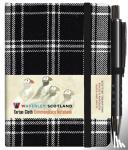  - Waverley S.T. (S): Black & White Mini with Pen Pocket Genuine Tartan Cloth Commonplace Notebook