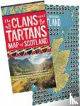 Waverley Books, Waverley Books - The Clans and Tartans Map of Scotland (folded) - A colourful, illustrated map of clan lands with 150 registered clan tartans, plus information about Highland Dress, the story of tartan, and the clan system.