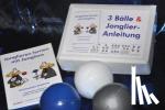 Ehlers, Stephan - 3 Bälle & Jonglier-Anleitung(blau, weiß, silber) - Große Jonglierbälle (jeweils 68mm/130g)
