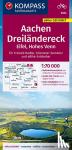  - KOMPASS Fahrradkarte Aachen, Dreiländereck, Eifel, Hohes Venn 1:70.000, FK 3324 - reiß- und wetterfest mit Extra Stadtplänen