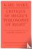 Critique of Hegel's 'Philos...